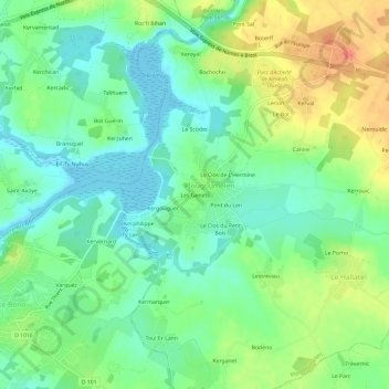 Les Genets topographic map, elevation, terrain
