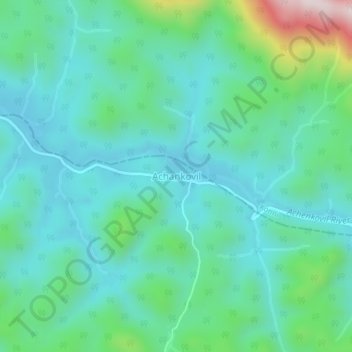 Achankovil topographic map, elevation, terrain