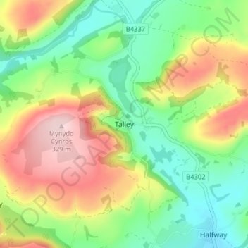 Talley topographic map, elevation, terrain