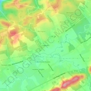 Treeville topographic map, elevation, terrain