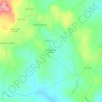 Monteiros do Jarmelo topographic map, elevation, terrain