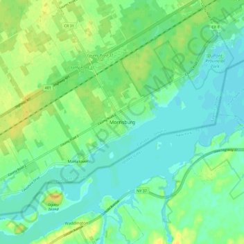 Morrisburg topographic map, elevation, terrain