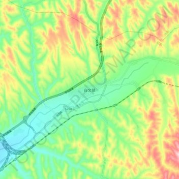 白文镇 topographic map, elevation, terrain