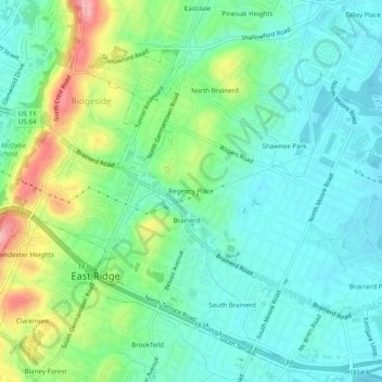 Regency Place topographic map, elevation, terrain