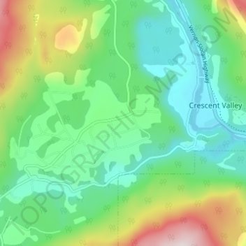 Krestova topographic map, elevation, terrain