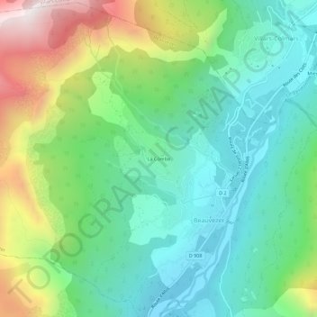 La Combe topographic map, elevation, terrain