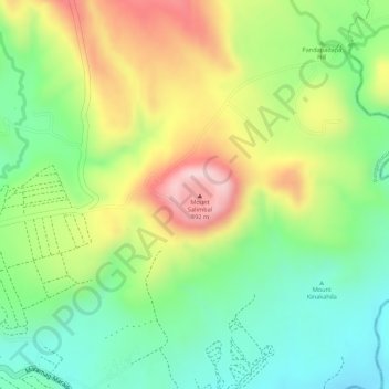 Mount Salimbal Volcano topographic map, elevation, terrain