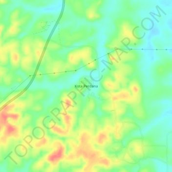 Kota Perdana topographic map, elevation, terrain
