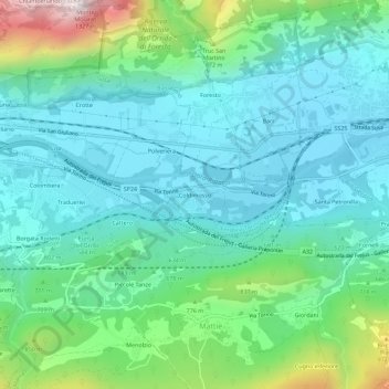 Coldimosso topographic map, elevation, terrain