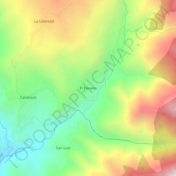 El Paraiso topographic map, elevation, terrain