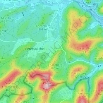 Gebüg topographic map, elevation, terrain