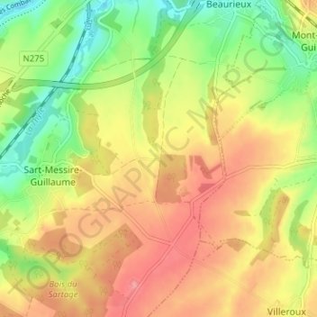 Petit Chenoy topographic map, elevation, terrain