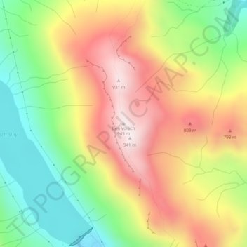Ben Vorlich topographic map, elevation, terrain