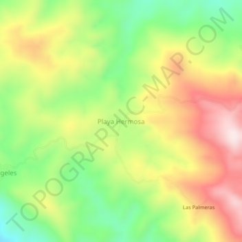 Playa Hermosa topographic map, elevation, terrain