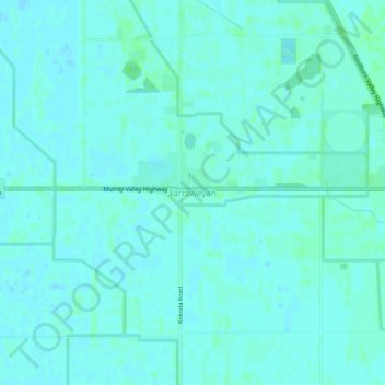 Yarroweyah topographic map, elevation, terrain