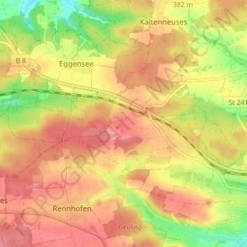 Wulkersdorf topographic map, elevation, terrain