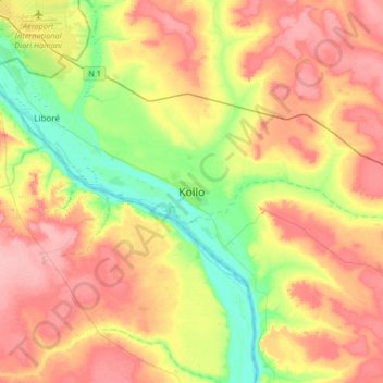 Kollo topographic map, elevation, terrain
