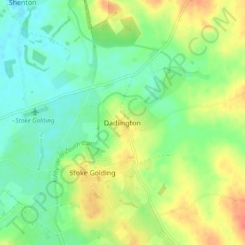 Dadlington topographic map, elevation, terrain