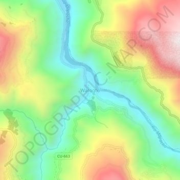 Watoqto topographic map, elevation, terrain