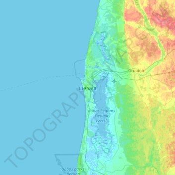 Libau topographic map, elevation, terrain