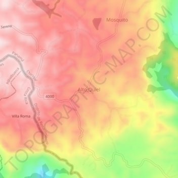 Alto Quiel topographic map, elevation, terrain