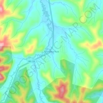 Residência Fuck topographic map, elevation, terrain