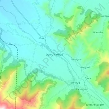 Dooru Verinag topographic map, elevation, terrain