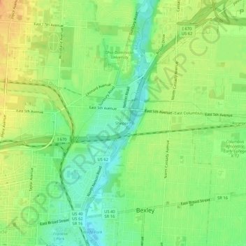 Shepard topographic map, elevation, terrain