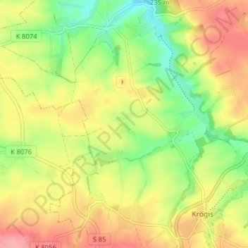Kleinprausitz topographic map, elevation, terrain