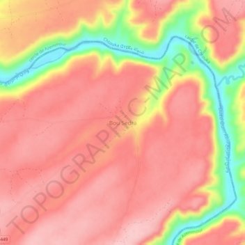 Bou Sedra topographic map, elevation, terrain