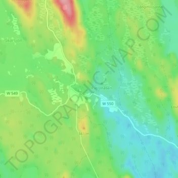 Gravendal topographic map, elevation, terrain