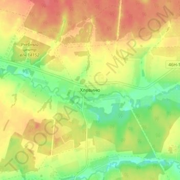 Хлевино topographic map, elevation, terrain