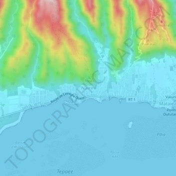 Nairiri topographic map, elevation, terrain