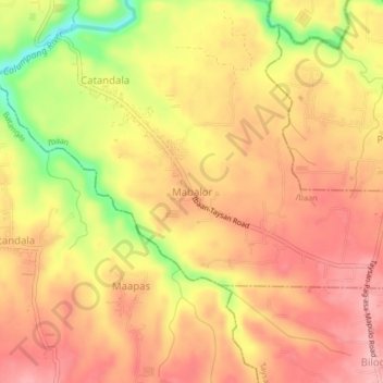 Mabalor topographic map, elevation, terrain