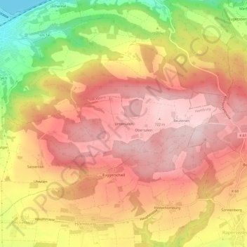 Untersalen topographic map, elevation, terrain