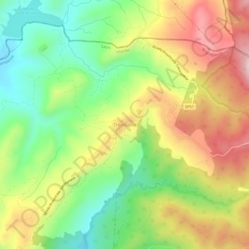 Trevinano topographic map, elevation, terrain
