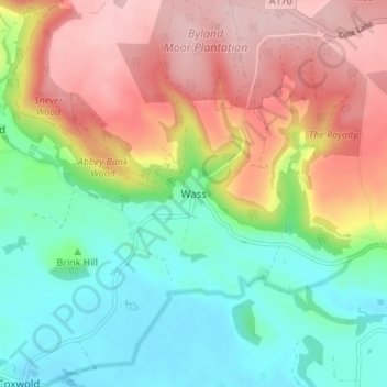 Wass topographic map, elevation, terrain