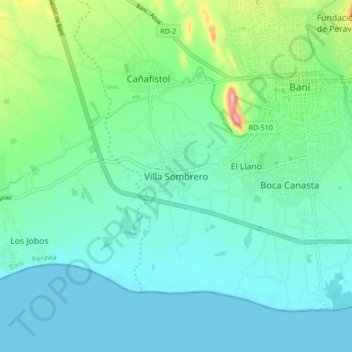 Villa Sombrero topographic map, elevation, terrain