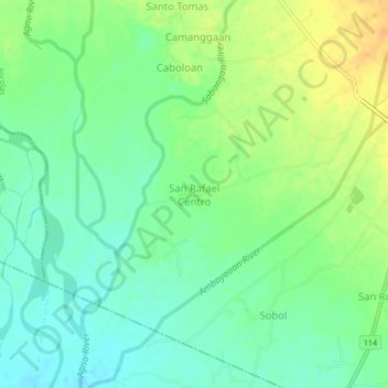 San Rafael Centro topographic map, elevation, terrain
