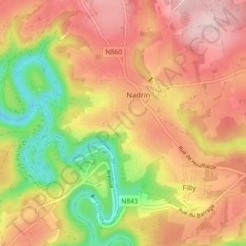 Ollomont topographic map, elevation, terrain