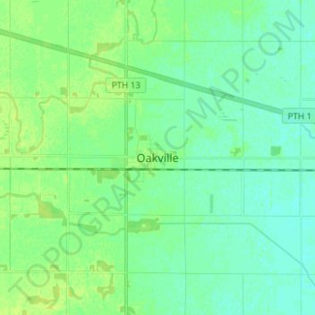 Oakville topographic map, elevation, terrain