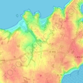 La Vallée topographic map, elevation, terrain