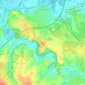 Princé topographic map, elevation, terrain