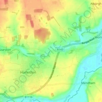 Lushbush topographic map, elevation, terrain