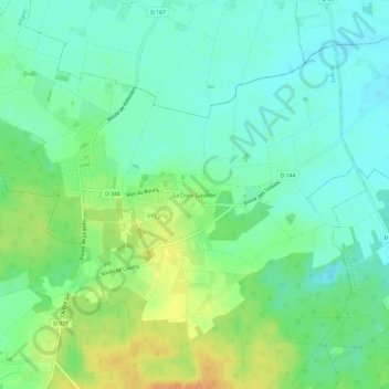 La Croix Gautron topographic map, elevation, terrain