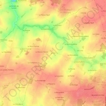 Le Tail topographic map, elevation, terrain
