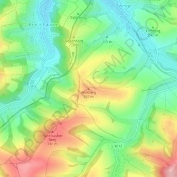 Wolfberg topographic map, elevation, terrain