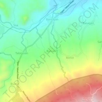 Buhian topographic map, elevation, terrain