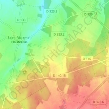 Chappe topographic map, elevation, terrain
