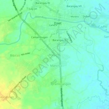 Magang topographic map, elevation, terrain
